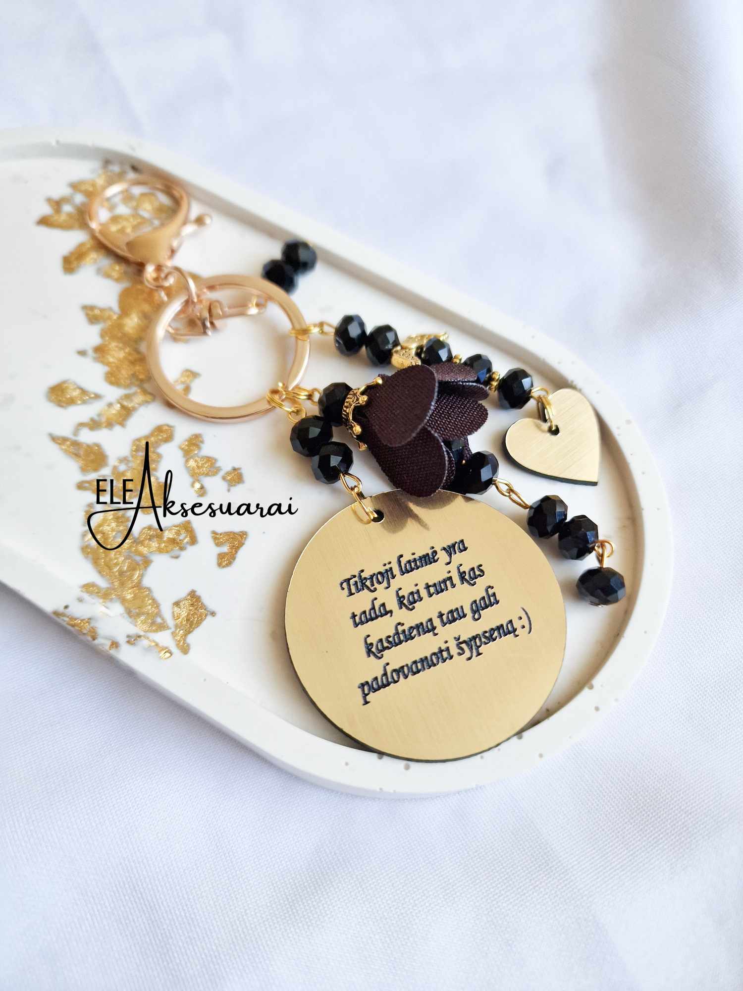 Raktų pakabukas su norimu tekstu